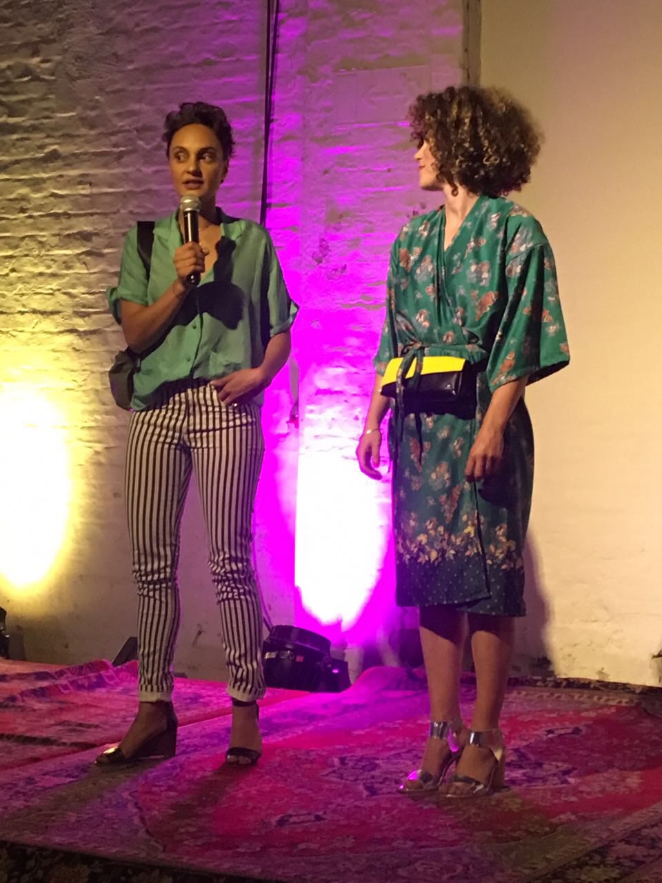 Peep Vera rocking Fanny Pack Small with a kimono dress!
