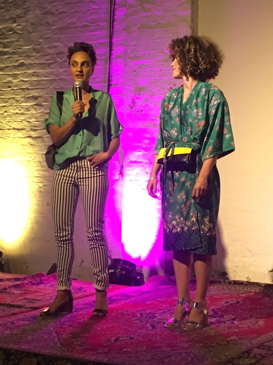 Peep Vera rocking Fanny Pack Small with a kimono dress!
