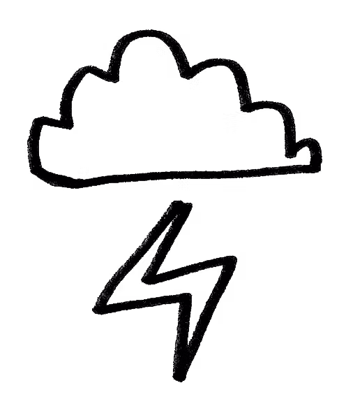 an Illustration of a cloud with a thunder